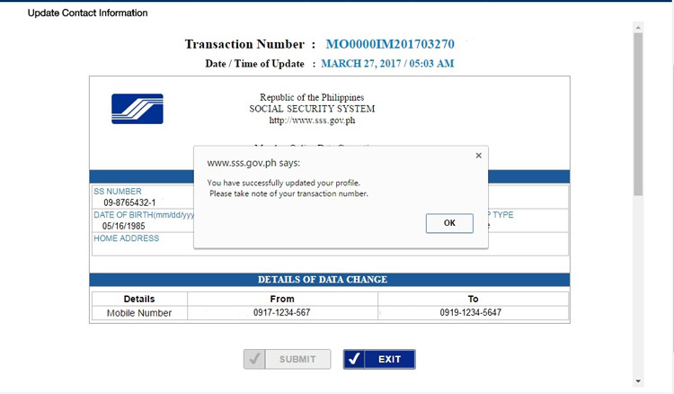 how can i change my email in sss online