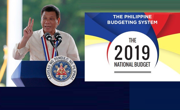 President Rodrigo Duterte approved the P3.7-trillion 2019 national budget.